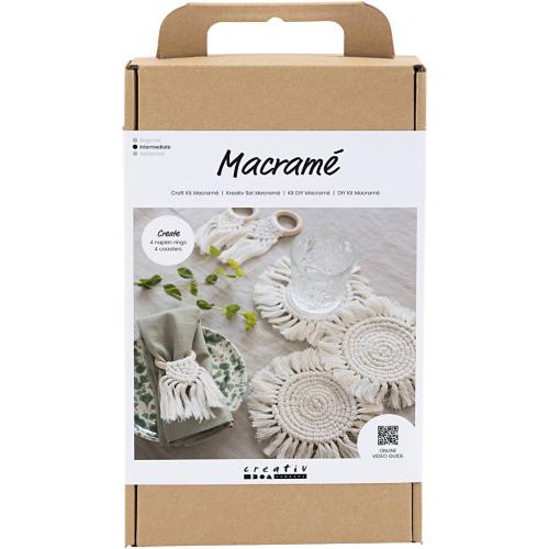 Creativ Company - CC Hobbyset Makramee Tischdeko Naturweiß | GünstigstesHobby