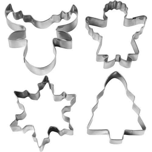 Creativ Company - CC Cookie Cutters Christmas Tree, Angel, Reindeer, Snowflake, H: 8 cm | GoedkoopsteHobby