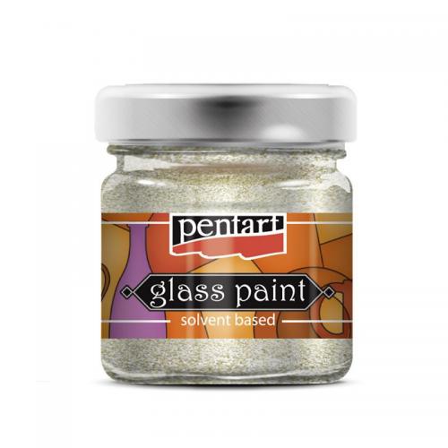 Pentart Glasverf Solvent Basis Sparkling Goud 30 ml - Polymeerklei