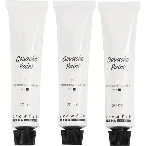 Afwerking Gouacheverf Wit 3x20ml - Polymeerklei/Boetseerklei.