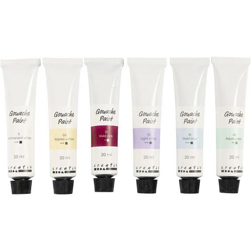 Afwerking Gouacheverf Pastel 6x20ml - Polymeerklei & Boetseerklei