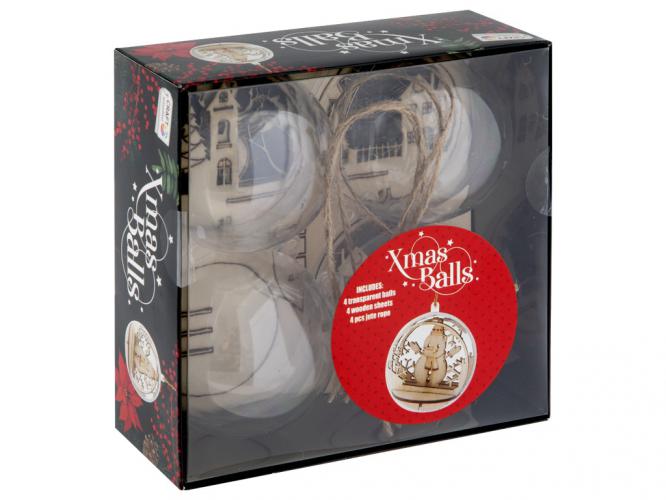 Craft Sensations - Acryl Deco Kerstballen Set 7 cm 4 stuks | GoedkoopsteHobby