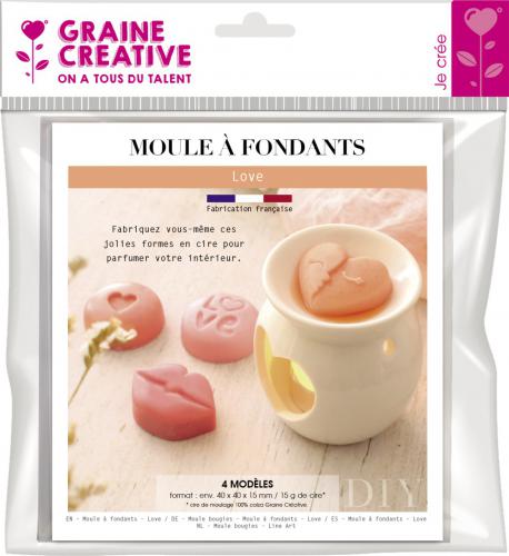 Graine Creative - GC Duftwürfel Gießform 4x4x1,5 cm Love 4 Stück | GoedkoopsteHobby