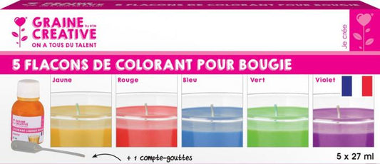 Graine Creative - GC Liquid Candle Dye Set 5x27 ml 7.5 x 12 cm | GoedkoopsteHobby