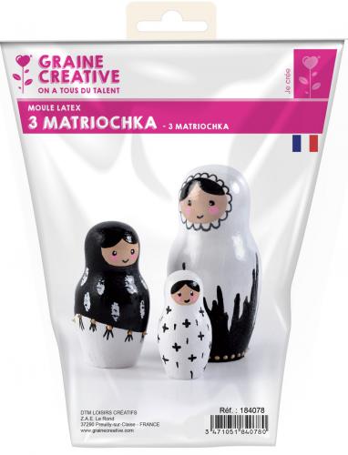 Graine Creative - GC Latex Gietmal Matroesjka Poppen Set 3 stuks | GoedkoopsteHobby