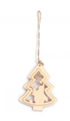 Graine Creative - GC Holzanhänger Tannenbaum Weihnachtsmann 13x11 cm | GoedkoopsteHobby