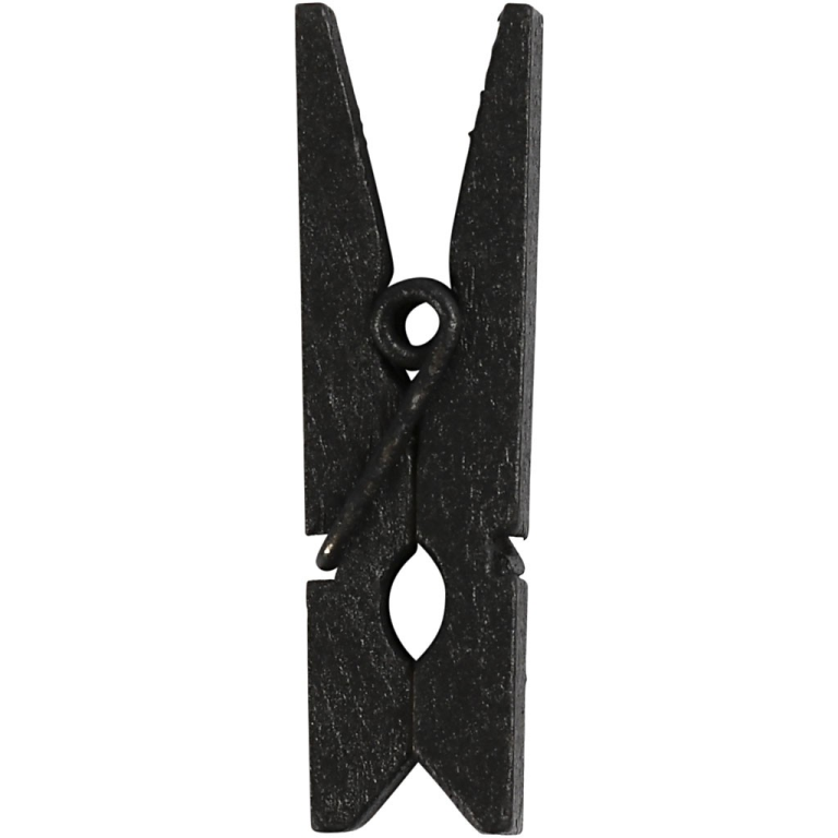 Mini Wasknijpers 35x7 mm Zwart 20 stuks