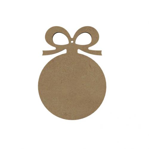 Gomille - MDF Figuur Kerstbal met Strik 15 cm | GoedkoopsteHobby