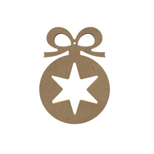 Gomille - MDF Christmas Bauble with Star 15 cm | GoedkoopsteHobby