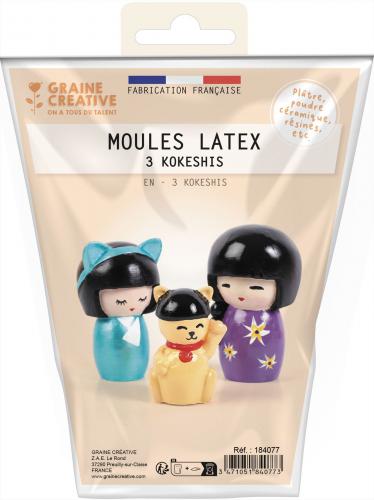 Graine Creative - GC Latex Casting Mould Japanese Kokeshi Set 3 pieces | GoedkoopsteHobby