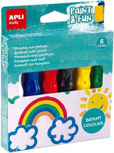 Apli Verftubes met Kwast 6 Kleuren - 14ml | Polymeerklei / Boetseerklei