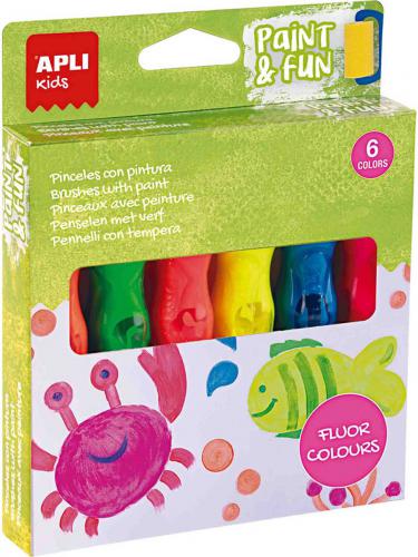 Afwerking Verftubes met Kwast - 14ml 6 Neon - Boetseerklei