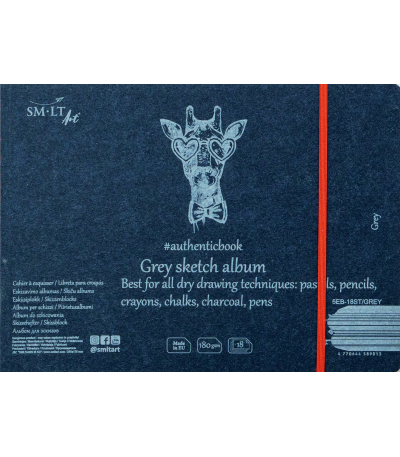 SMLT Album Schetsen 24,5x17,6 cm 180gr 18 vel Grijs