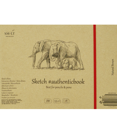 SMLT Album Schetsen 24,5x17,6 cm  135gr 28 vel Bruin