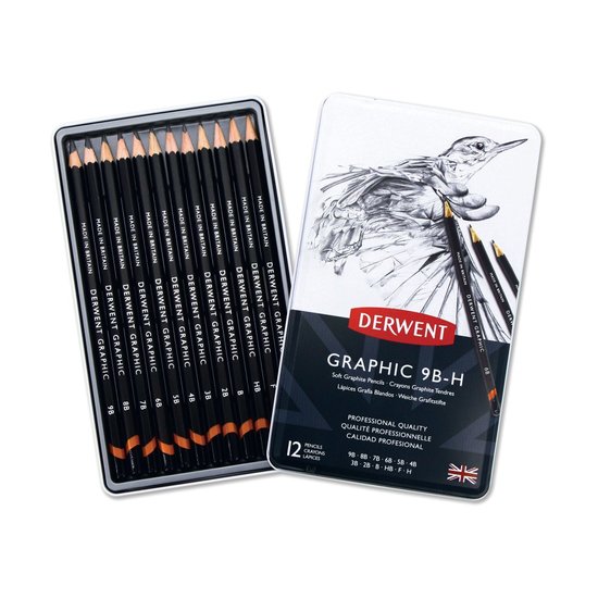 Derwent Graphic Bleistift-Set, 12 Stück, weich