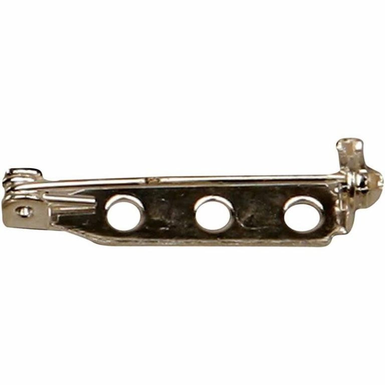 CC Brooch Pin 25 mm Silver 10 pieces