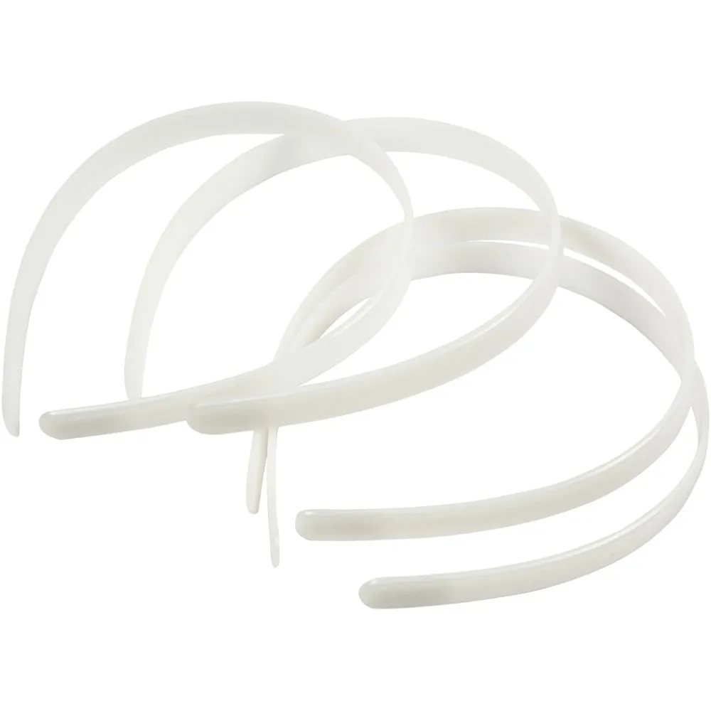 CC Plastic Headband 13 mm White 5 pieces