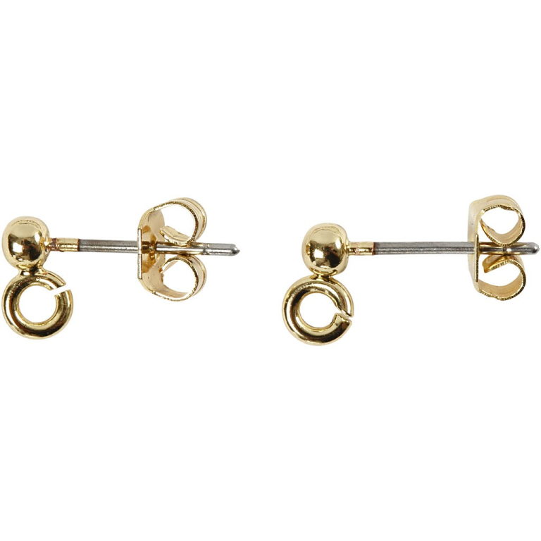 CC Stud Earrings 13mm Gold 10 pcs