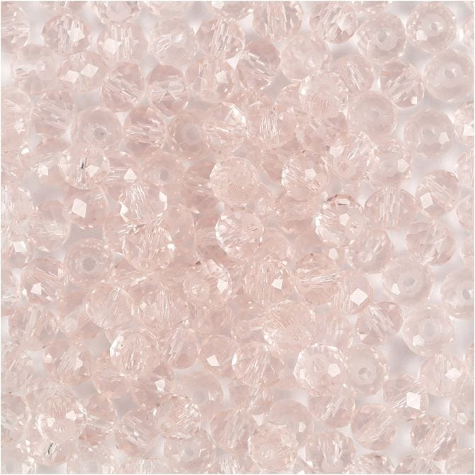 CC Facettierte Perlen 4 mm Hellrosa 45 Stück