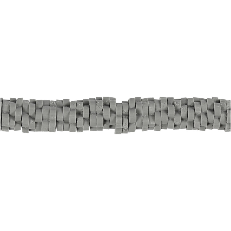 CC Tonperlen Blumen 5-6 mm Grau 145 Stück