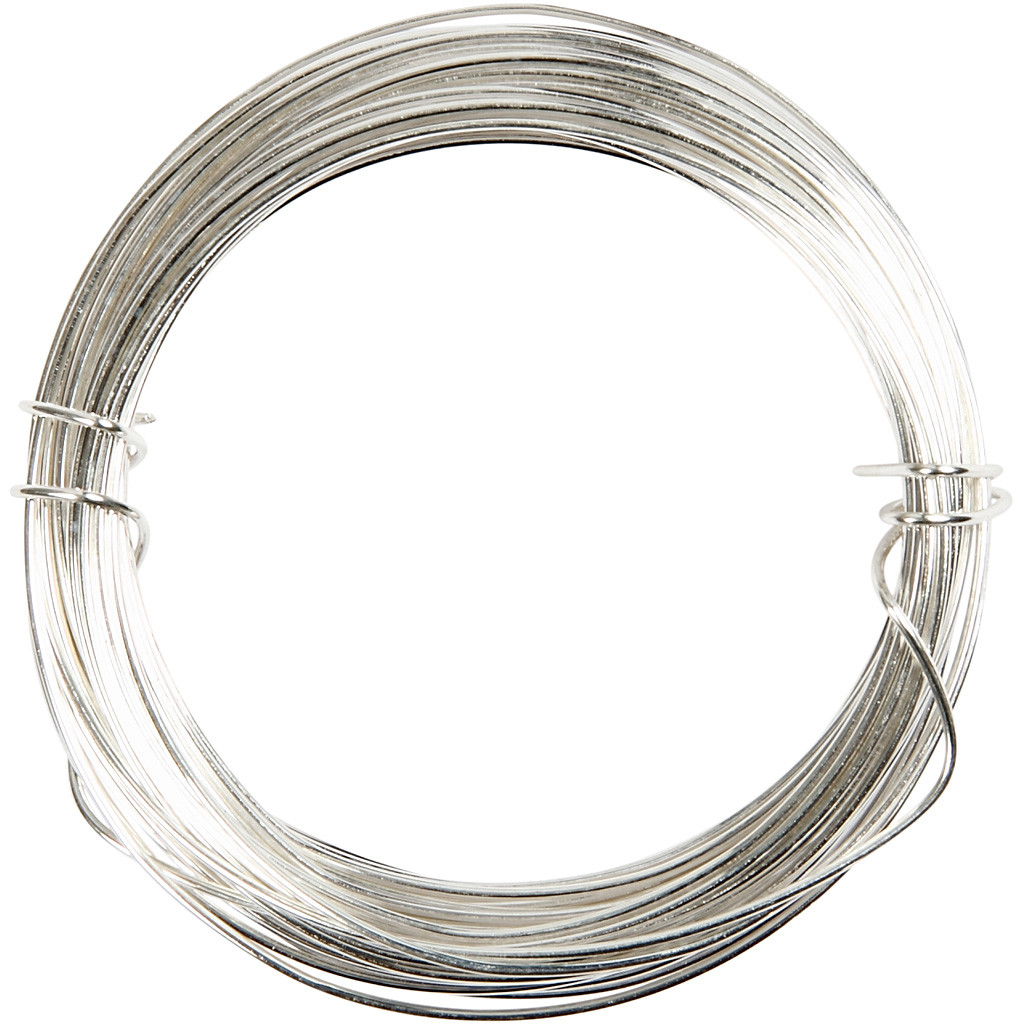 CC Silver Plated Copper Wire 0.4 mm Silver 20 m