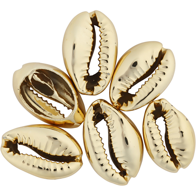 CC Muschelperlen 20 mm Gold 6 Stück