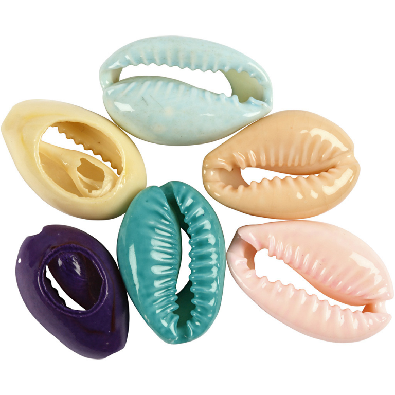 CC Schelpen Kralen 20 mm Pastel 6 stuks