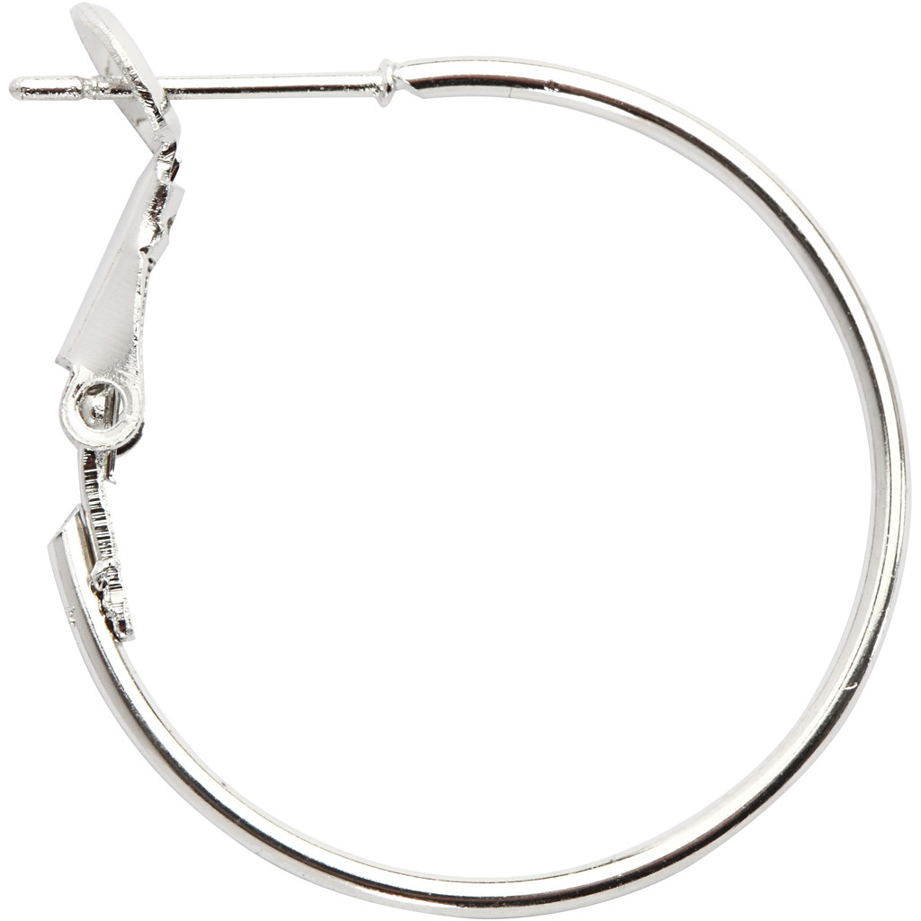 CC Earrings 25 mm Silver Plated 8 pieces