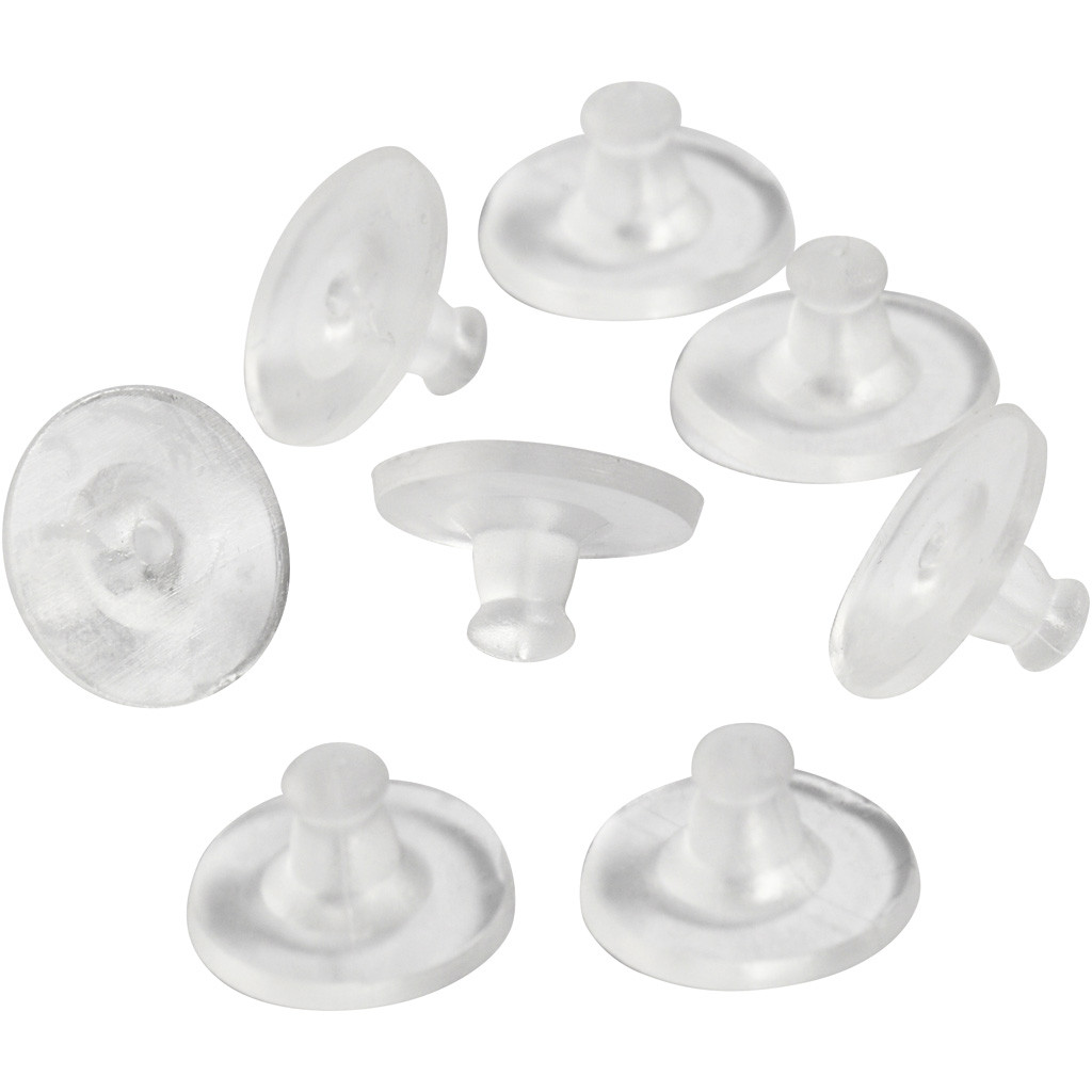 CC Oorbel Achterkantjes 10 mm Transparant 20 stuks