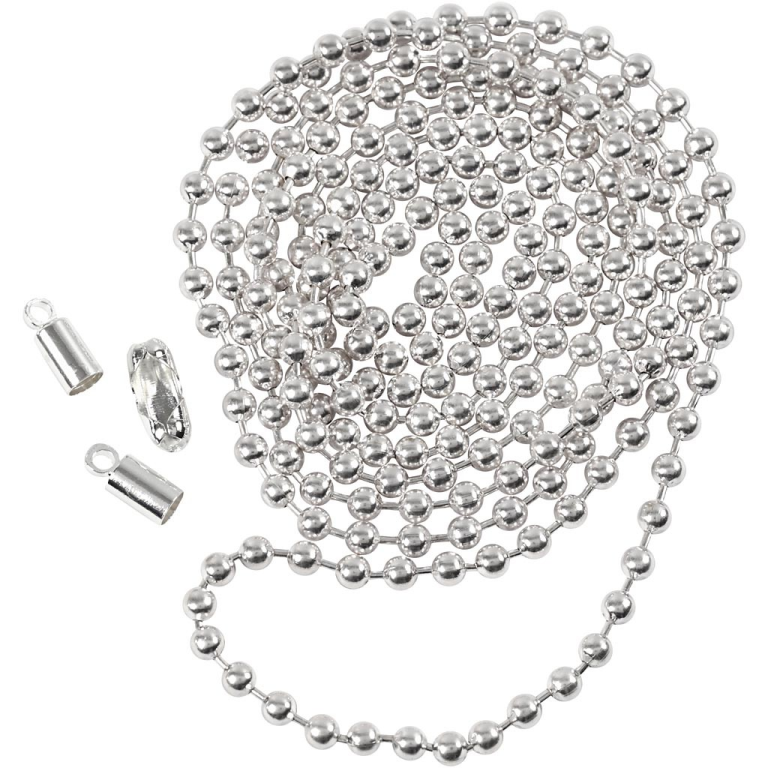 CC Balletjesketting 3 mm Zilver 1 m