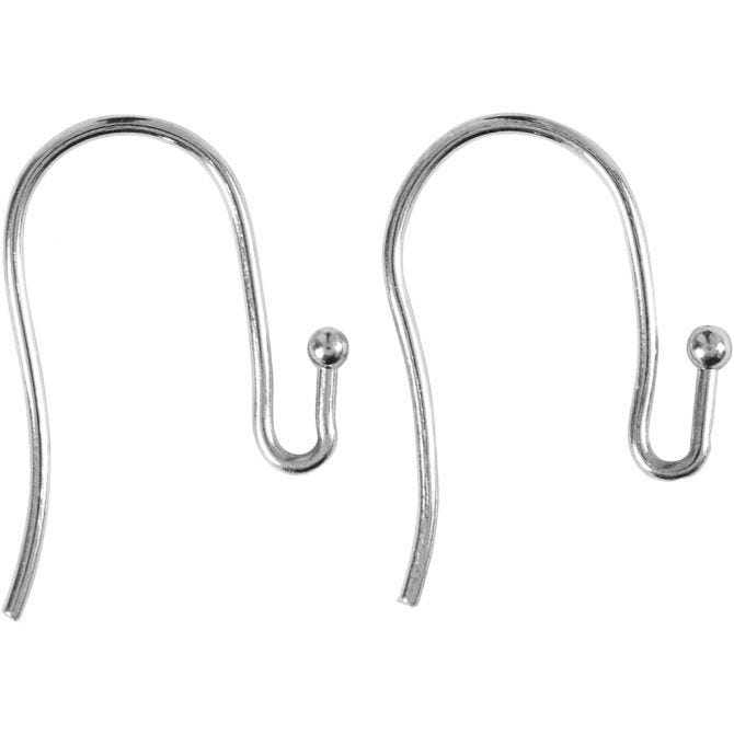 CC Französische Ohrhaken, L: 22 mm, Stärke 1 mm, 6 Stück, versilbert