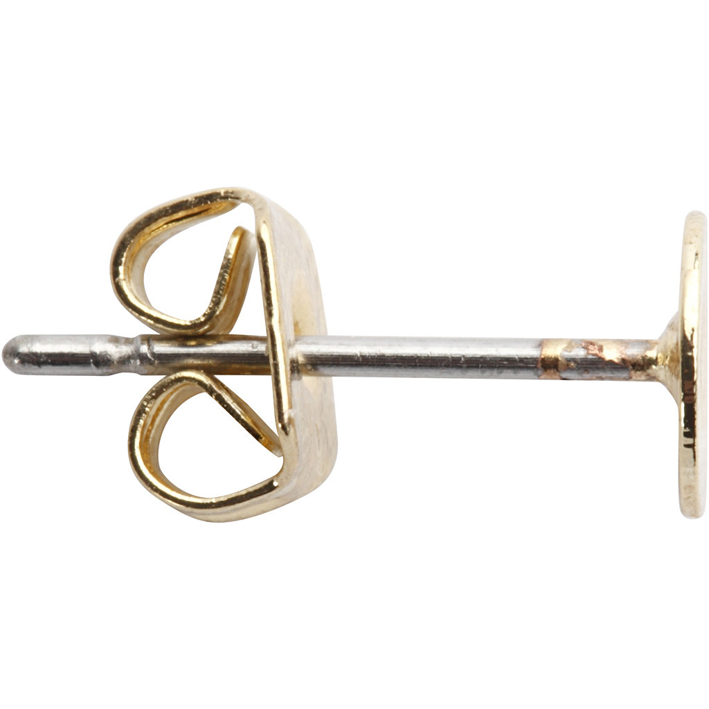 CC Ohrstecker Flach 5 mm Gold 10 Stück