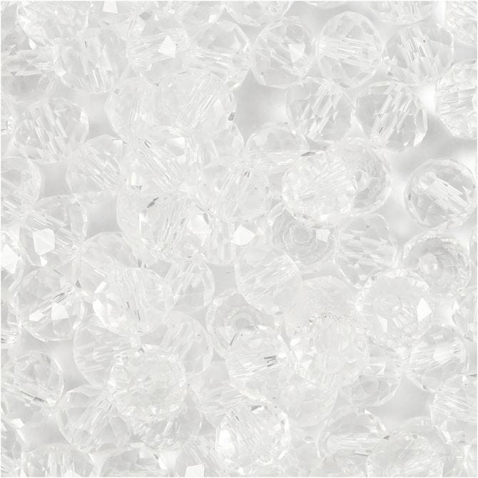 CC Glas Facettierte Perlen 5x6 mm Kristall 100 Stück