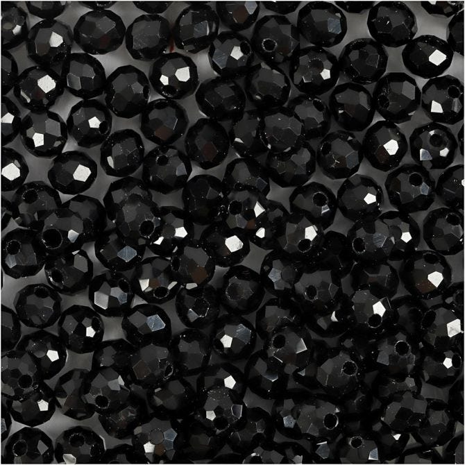 CC Glas Facettierte Perlen 3x4 mm Metallic Schwarz 100 Stück