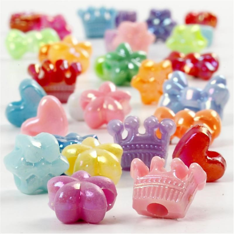 CC Plastic Kralen Figuren 10 mm Multi 190 stuks