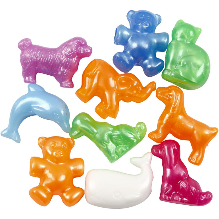 CC Plastikperlen Figuren 25 mm Multi ca. 220 Stück