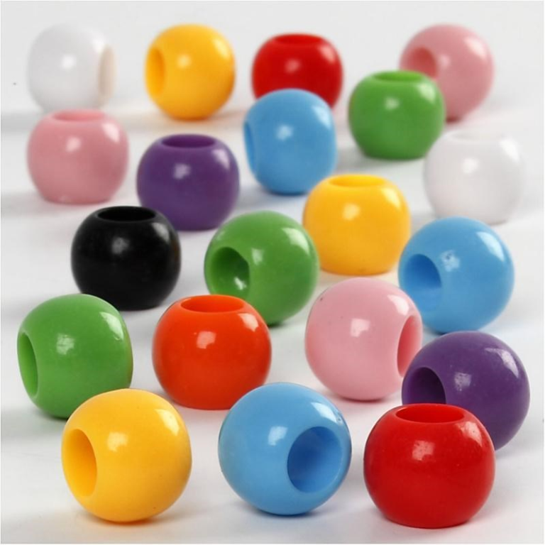 CC Pony Perlen Bunt 10 mm 185 Stück
