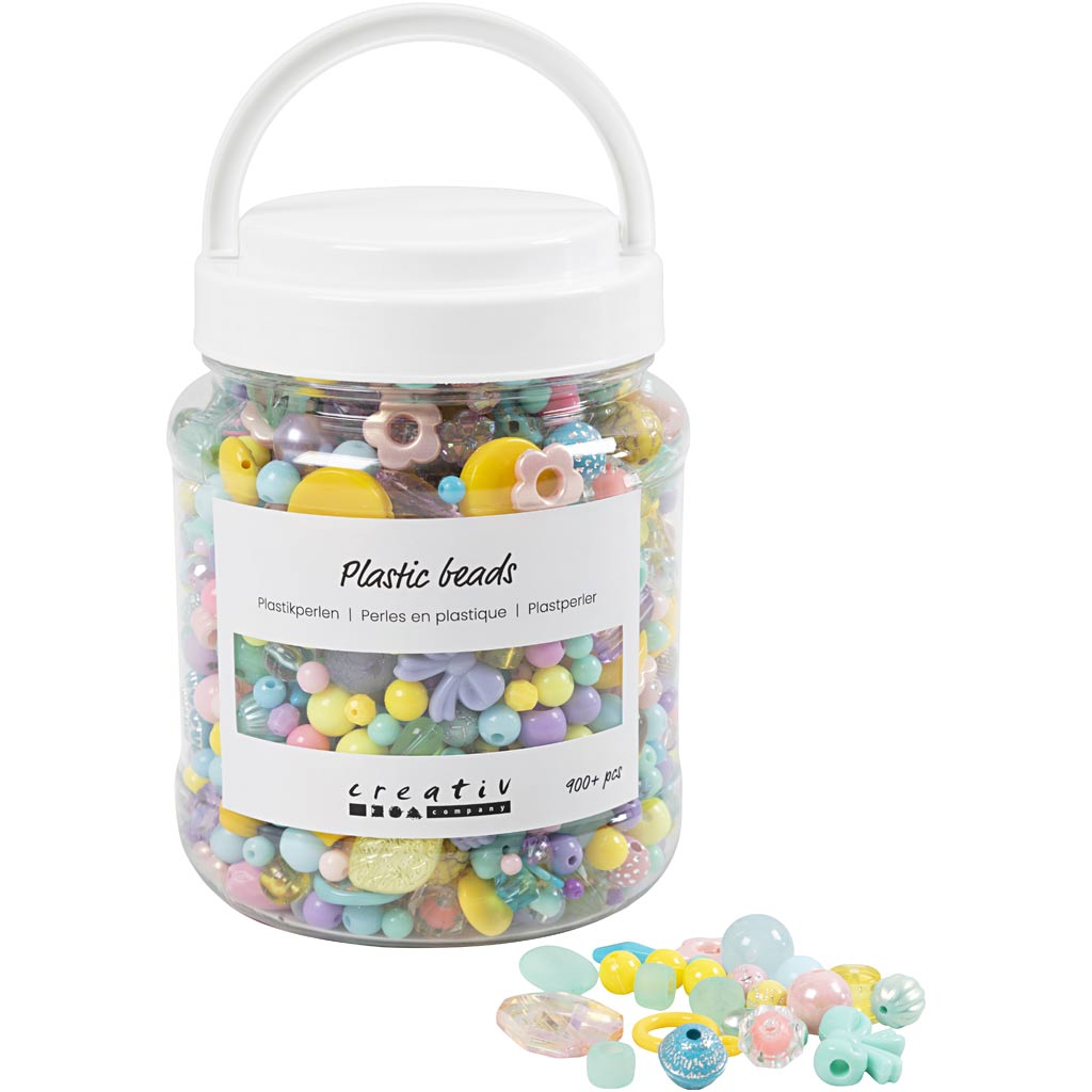 CC Plastic Kralen Diverse Kleuren 700ml