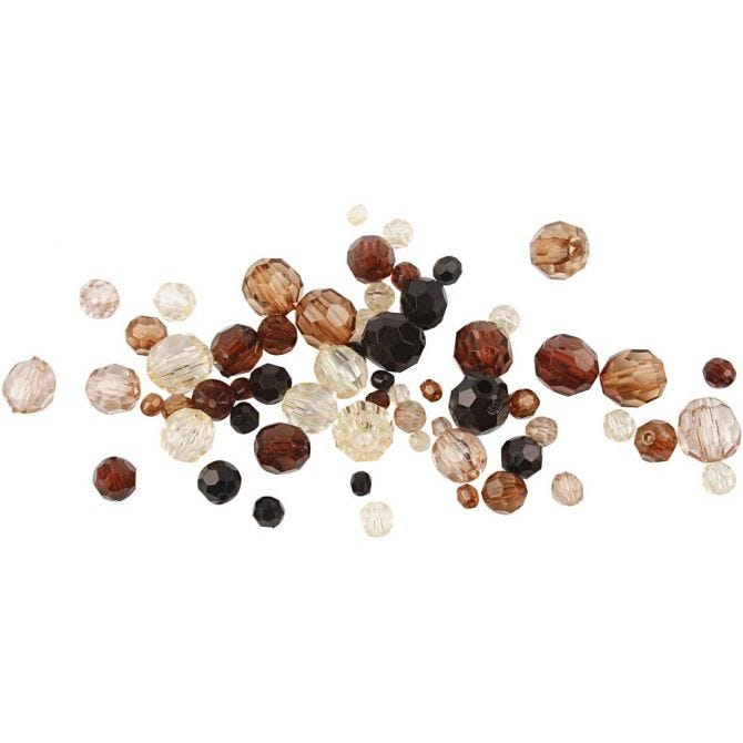 CC Plastic Faceted Bead Mix 4-12mm Gold Harmony 170 pieces