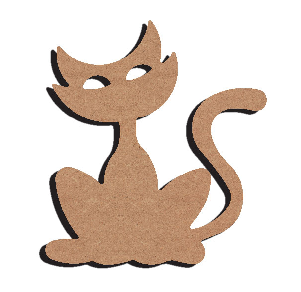 MDF-Figur Katze bei Nacht 15 cm