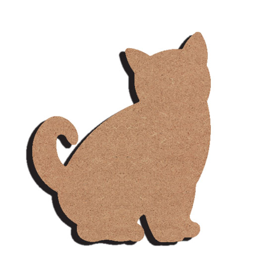 MDF Figuur Huiskat 15 cm