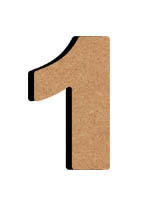 Gomille MDF Cijfer 1 8 cm