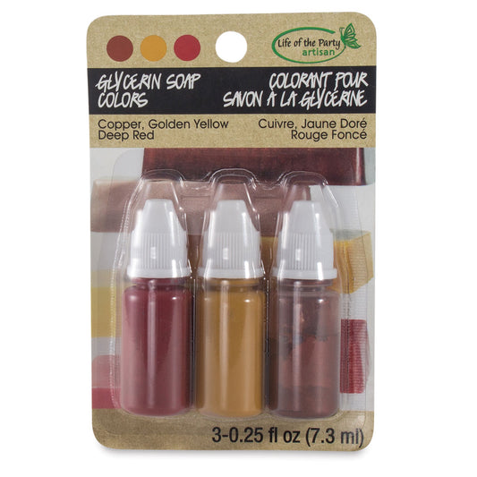 Zeepkleurstof Set Glycerine 3x9 ml Koper Goudgeel Diep Rood