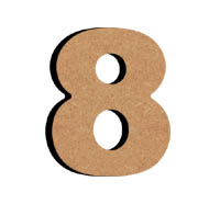 Gomille MDF Cijfer 8 8 cm