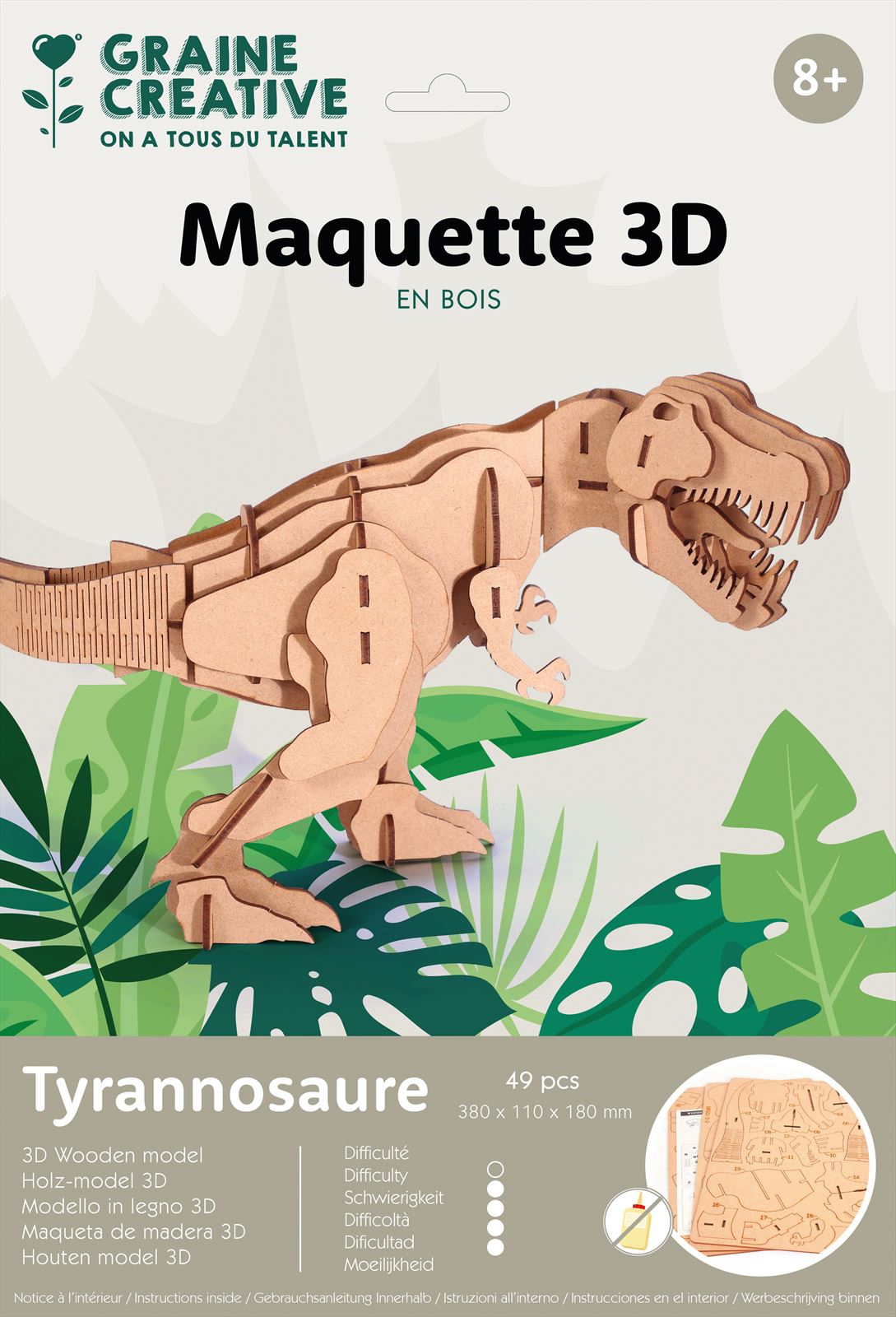 GC 3D Model Set Hout T-Rex 17 × 8 × 12cm