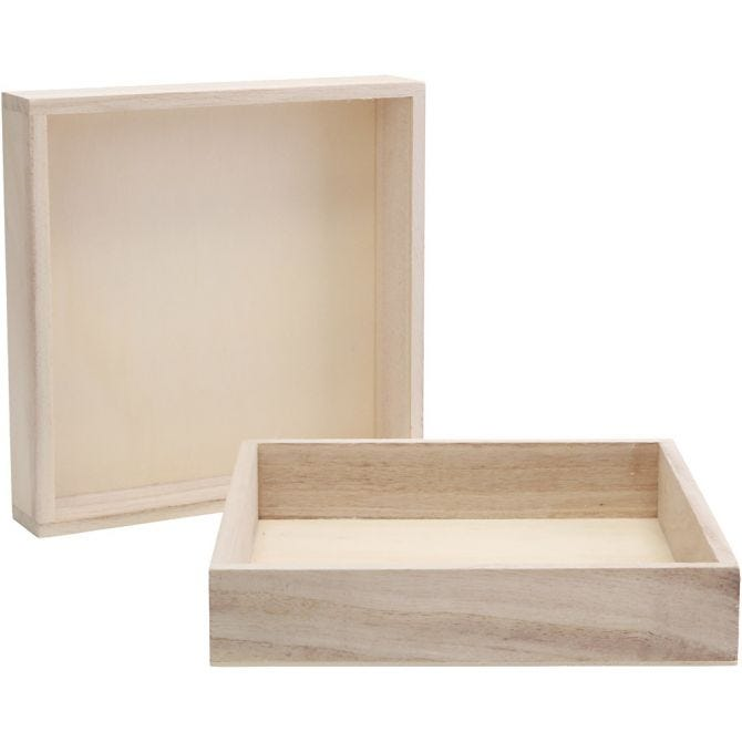 CC Holzrahmen mit Rand 16,2x16,2x3 cm Natur 10 Stück