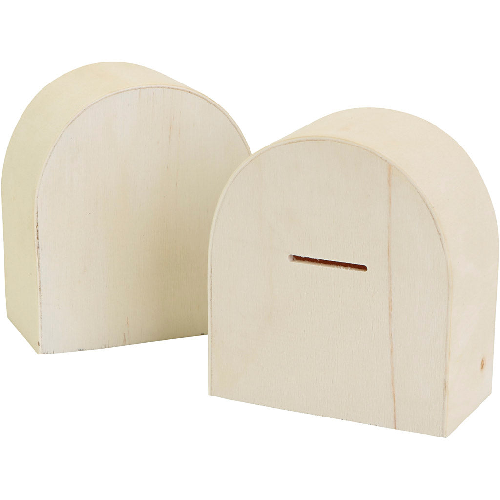 CC Houten Spaarpot 10x9 cm 12 stuk