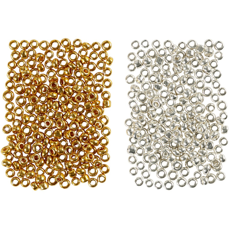 CC Rocailles Set 1,7 mm Gold Silber 14 gr