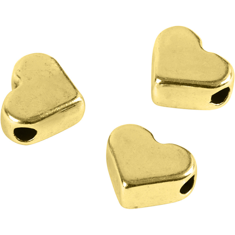 CC Metalen Spacer Kralen Hart 5,5x7 mm Goud 3 stuks