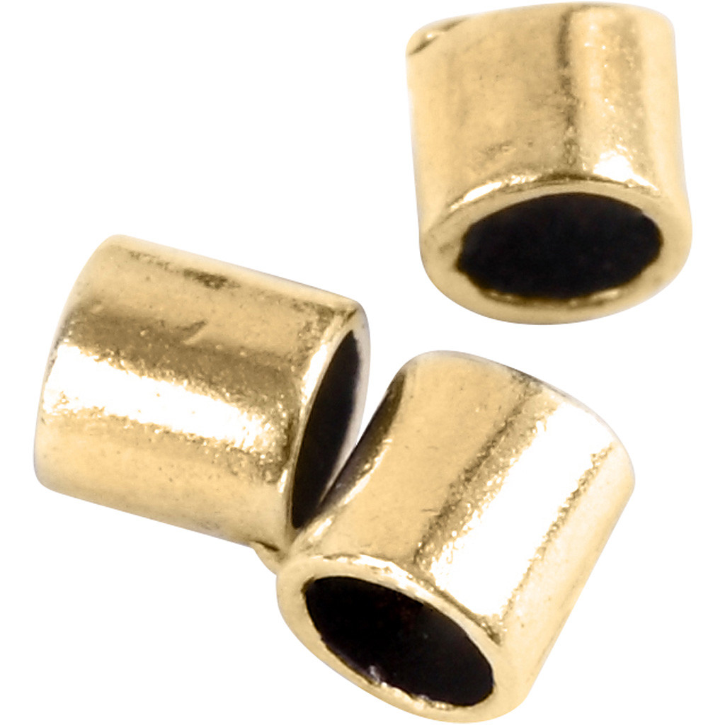 CC Quetschperlen Tube 2x2mm Gold 80 Stück